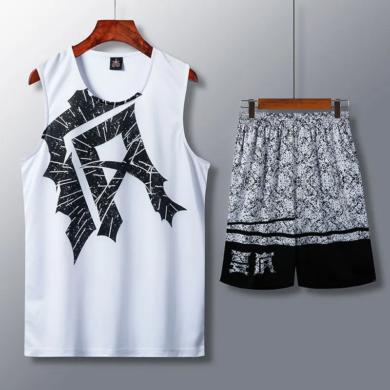 091 white set Для мужчин женский баскетбольный трикотажный тренировочный костюм спортивный комплект Костюмы рубашки униформа для игры в баскетбол в колледже персонализированный заказной печати - Цвет: 091 white set