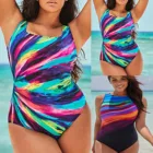 Купальник женский, комплект бикини, купальник консервативный в градиентную полоску, большая пляжная одежда, женский купальник 2021