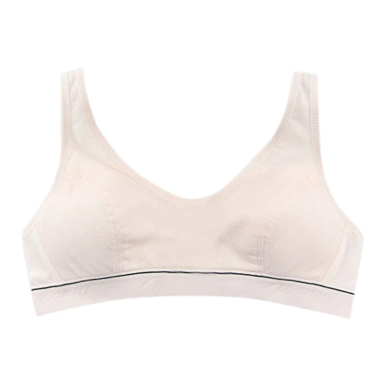 Women Teens Girl Cotton Push Up Sport Bra Wireless Solid Color Underwear Padded X3UE