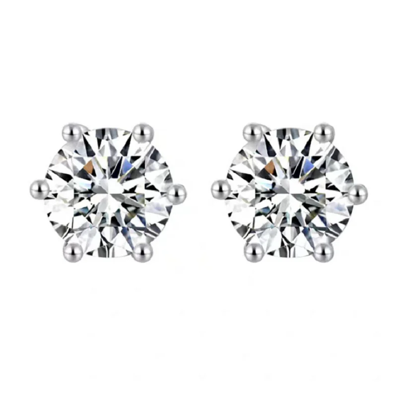Серебро 925 пробы круглые серьги из моиссанита всего 1 00ct D VVS серебристого цвета