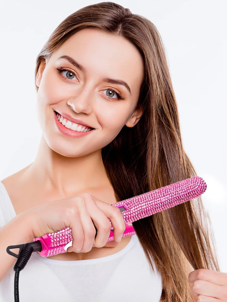 Профессиональный алмазный выпрямитель для волос щипцы завивки с отрицательными