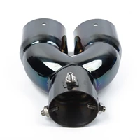 stainless steel dual rear muffler exhaust tip tail pipe outlet car parts inlet dual high quality
