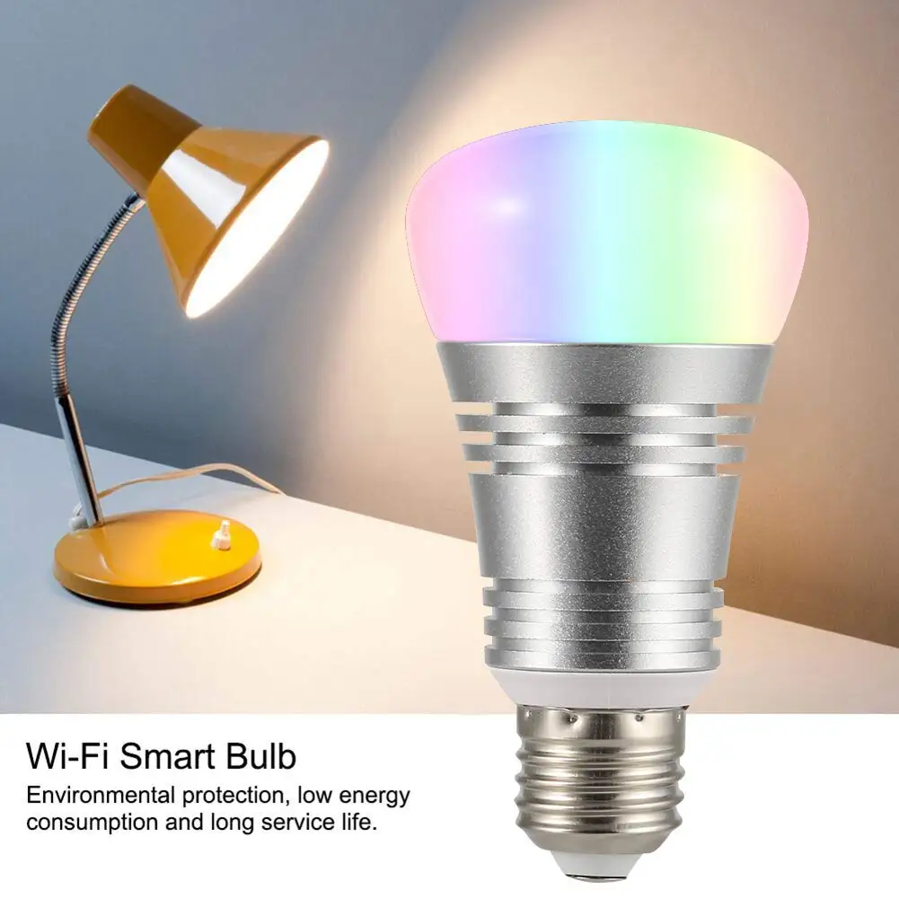 WiFi умный светодиодный светильник E27 E26 лампа 12 Вт 16 миллионов цветов RGB теплый