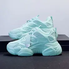 Women's Shoes Mesh Breathable Daddy Shoes Women 2020 New Net Red Wild Thick Bottom Increased Thin Casual Sports Mesh Shoes (3)