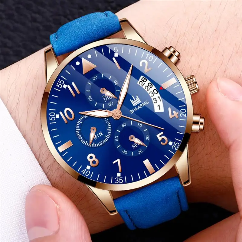 Модные повседневные мужские часы из нержавеющей стали аналоговые кварцевые