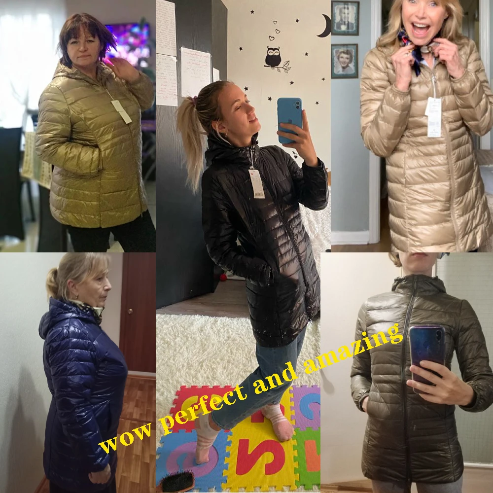 

7XL Women's Packable Down Coat Lightweight Plus Size Puffer Jacket Hooded Slim Warm Outdoor Sports Travel Parka Outerwear