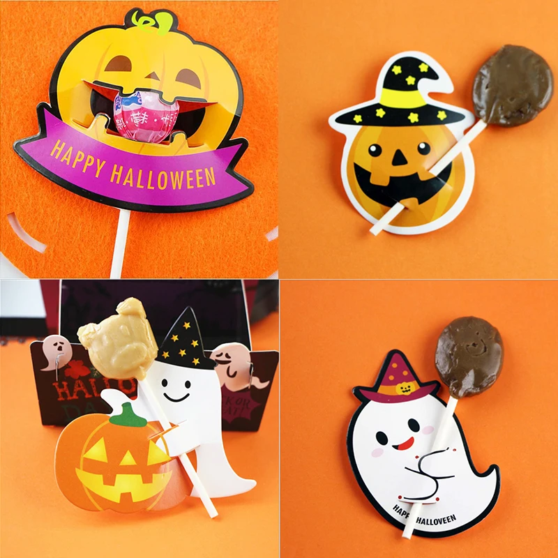 Картонный подарок на Хэллоуин сделай сам леденец 50 шт./Лот карточка для украшения