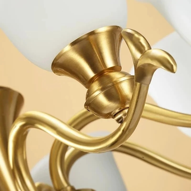 Современная люстра из чистой меди современная лампа с абажуром для гостиной |