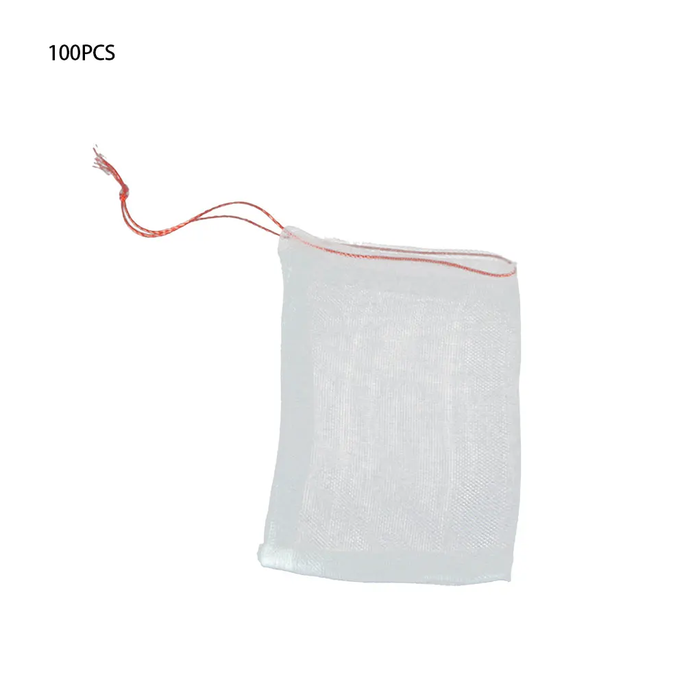 

100pcs/pack Vegetable Fruit Mesh Bag Mosquitos Anti Insect Drawstring Agriculture Gardening Tool Plants Protection Netting Nylon
