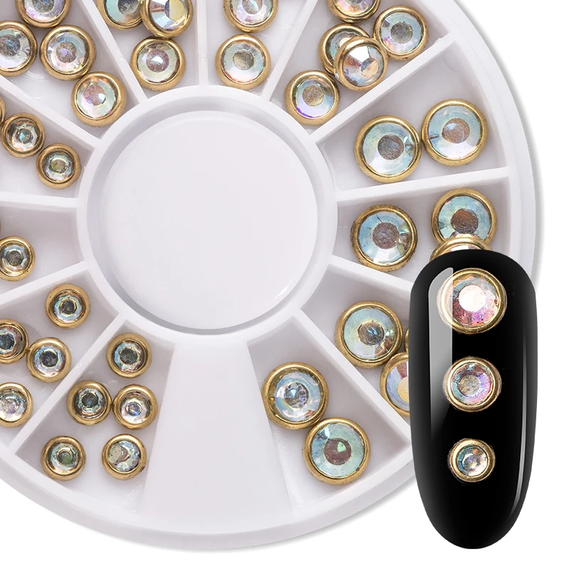 Четыре лилии смешанные цвета камень хамелион дизайн ногтей украшения круглые