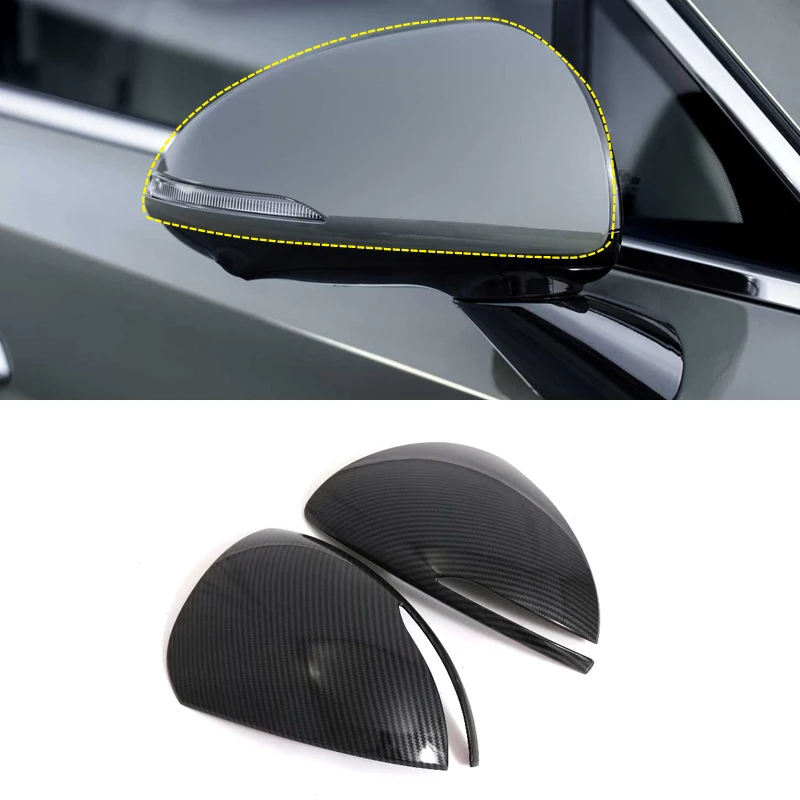 

Car Accessories for Hyundai Sonata 2020 2021 ABS Carbon Fiber Printed Side Rearview Mirror Decoration Cover Trim 2pcs