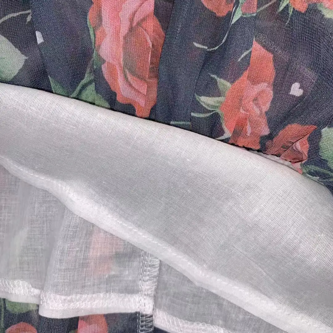 

2021 summer girls' dress suspenders Big Flower High ended Girls Clothing elegant brand boutique 90-150CM