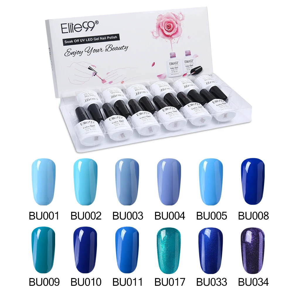 Elite99 12 Pieces/lot UV Gel Nail Polish 10ml Semi Permanent Gellak With Gift Box Soak Off DIY Art Varnish | Красота и здоровье