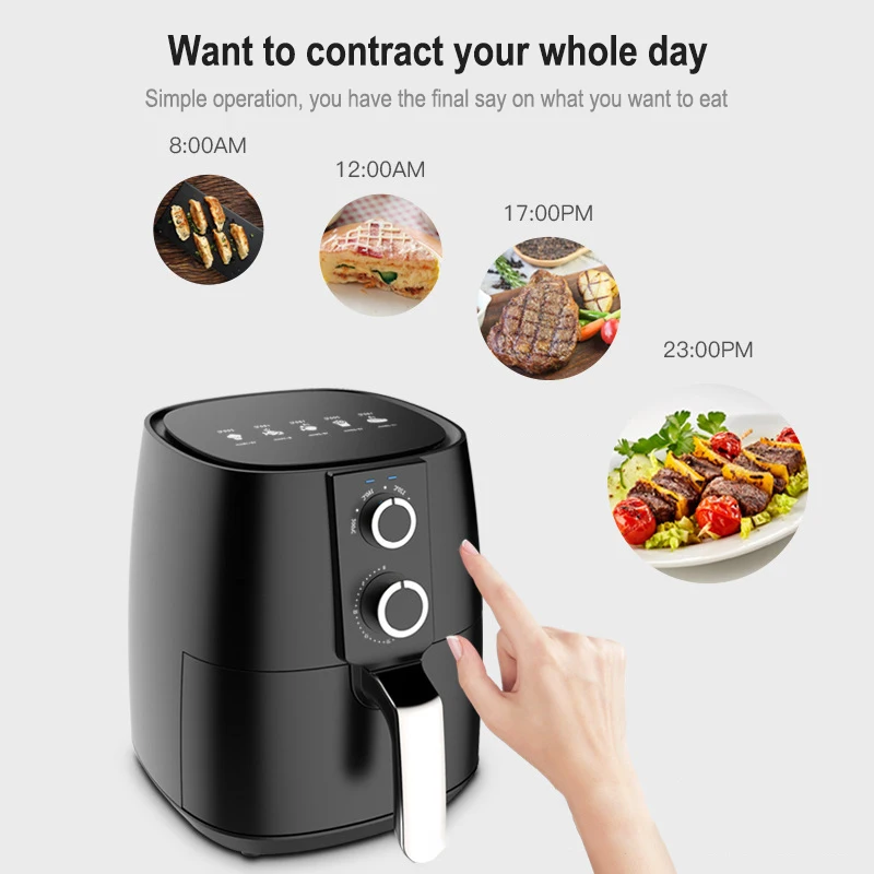 

HA-Life Household Air Fryer 5L Large Capacity Intelligent Smokeless Electric Fryer Kitchen Oil-free Energy-saving French Fries