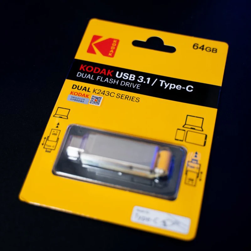

Kodak 3.1 Metal USB Flash Drive 32GB 64GB 128GB Type C 2 in 1 USB Stick Dual for Macbook PC TV Pendrive Cle OTG USB Flash Stick