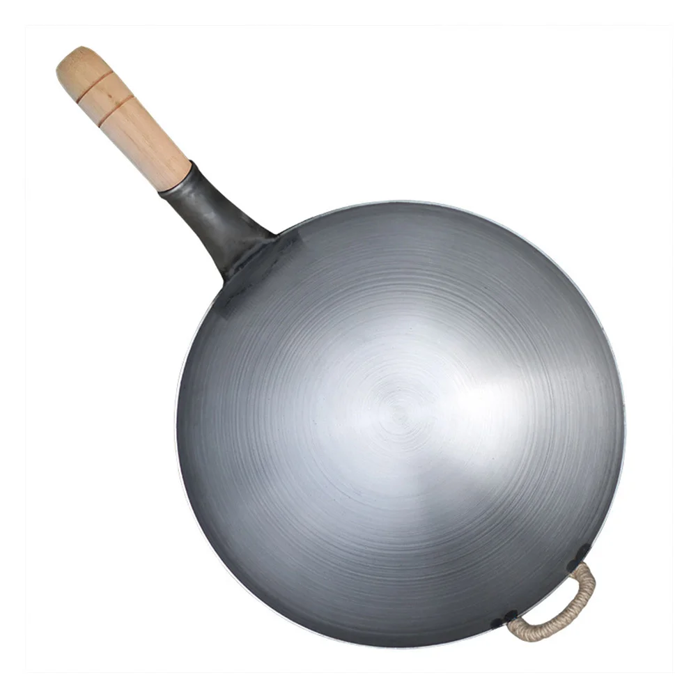 

1Pc Kitchen Frying Pan Non-stick Iron Pan Cooking Pan with Handle (Grey)