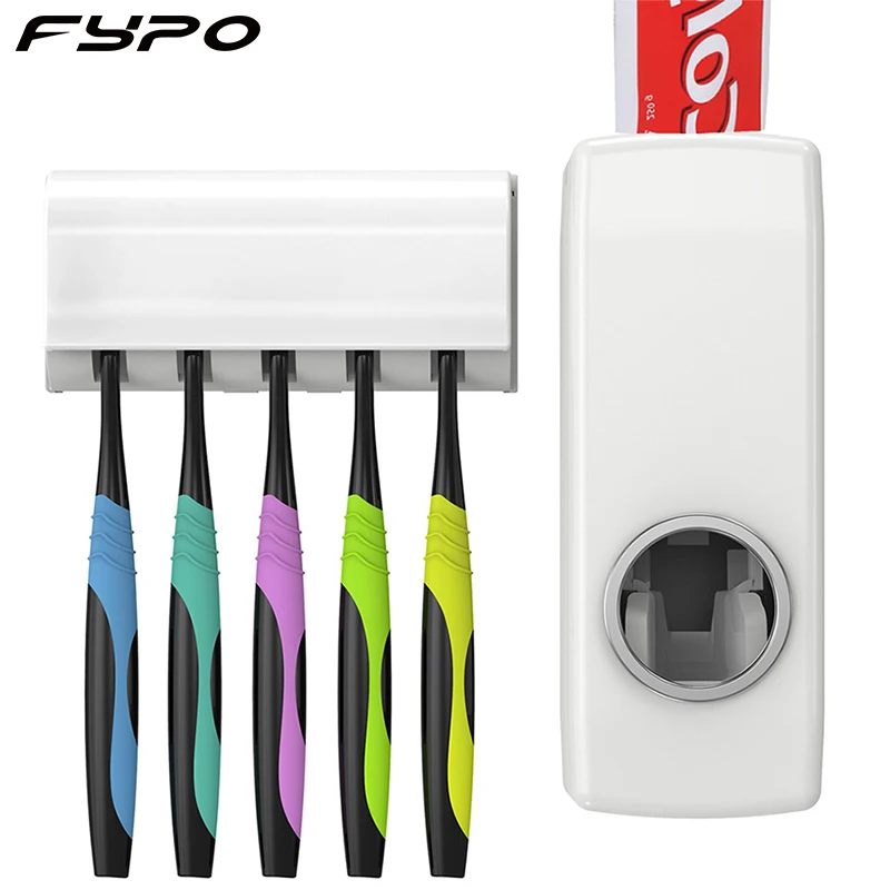 Автоматический диспенсер для зубной пасты с держателем зубных щеток|Держатели