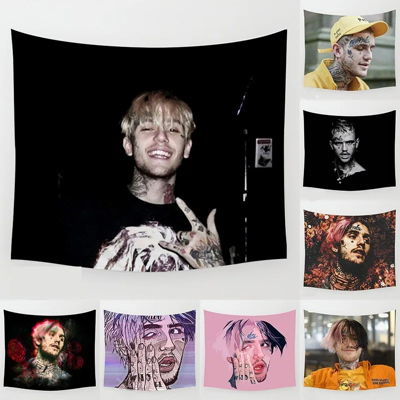 

Lil Peep Rapper Tapestry Wall Hanging Tapiz 3d Printing Carpet Fashion Bohemian Hippie Bedroom Room Decor