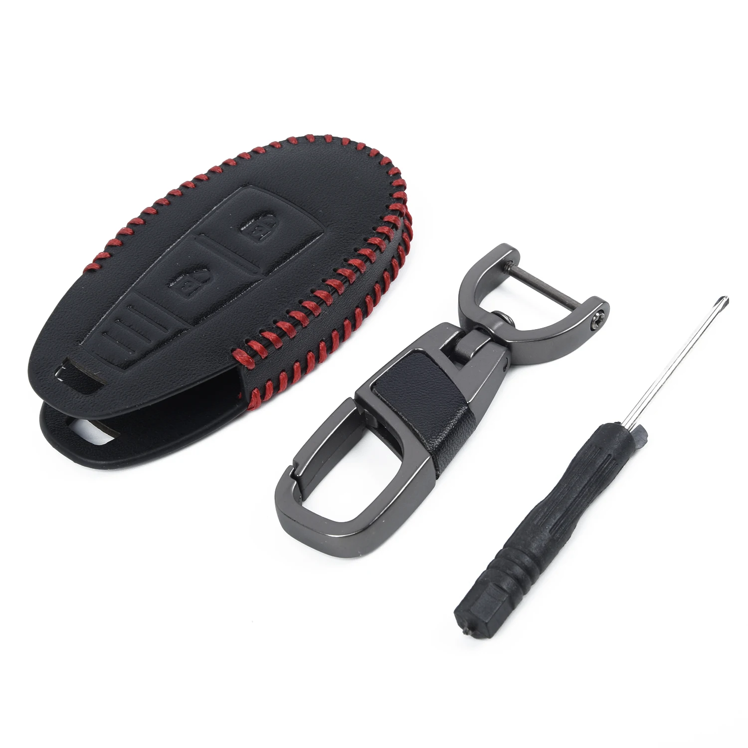 

Ring Remote Key Case Worn Fade Key Auto Pouch Shell 3 Buttons Accessories
