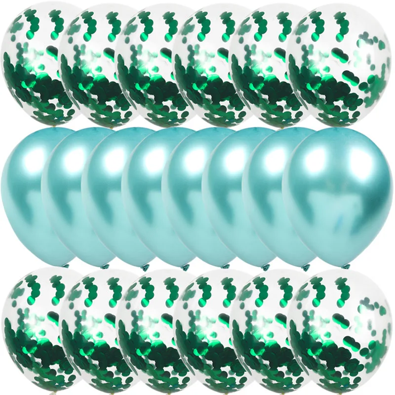 Шары воздушные металлические хром 20 шт./набор шары с золотыми конфетти | Дом и сад