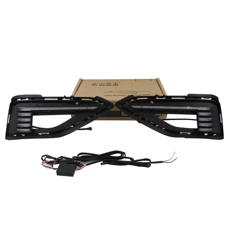 

2Pcs for 2019 Sagitar Jetta with Yellow and Blue Three-Color Daytime Running Lights Modification