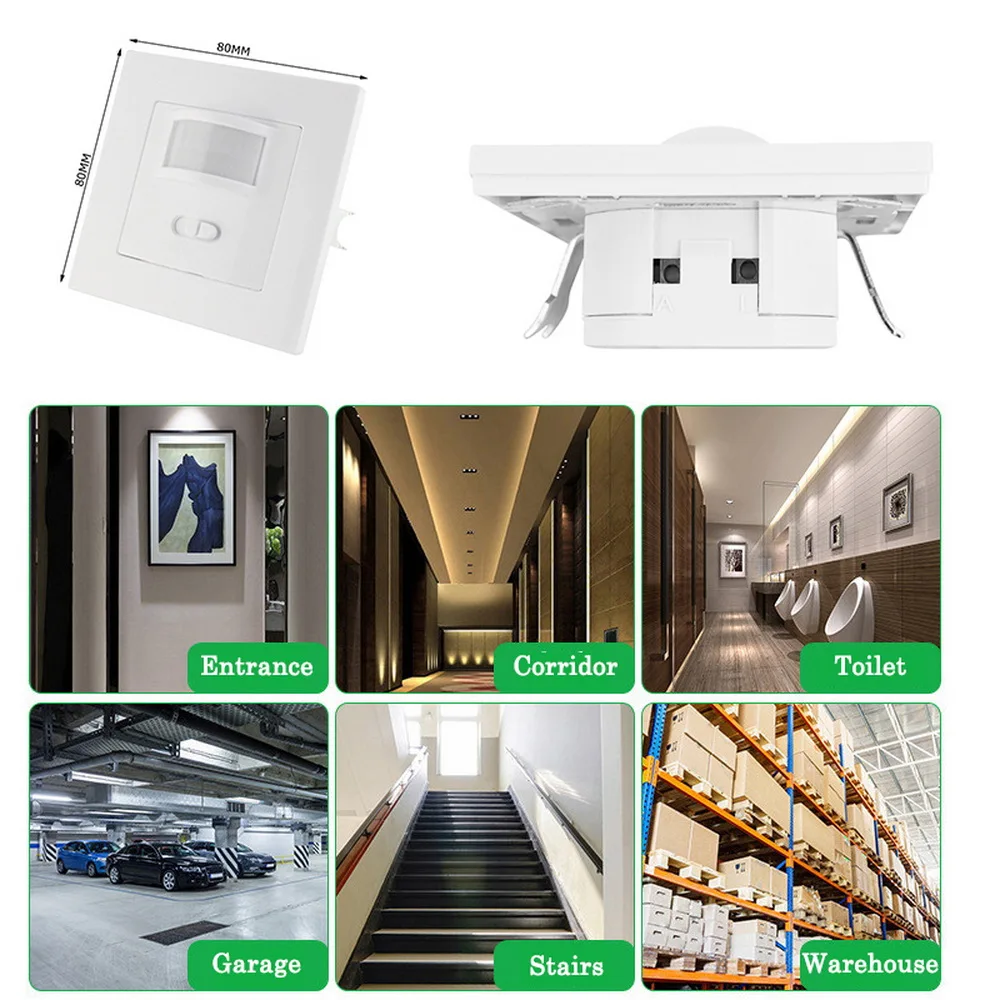 Переключатель с пассивным ИК датчиком движения 86 настенный Инфракрасный