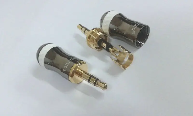 

20pcs brass 3.5mm Male Plug Gold Plated Stereo Audio Jack soldering New