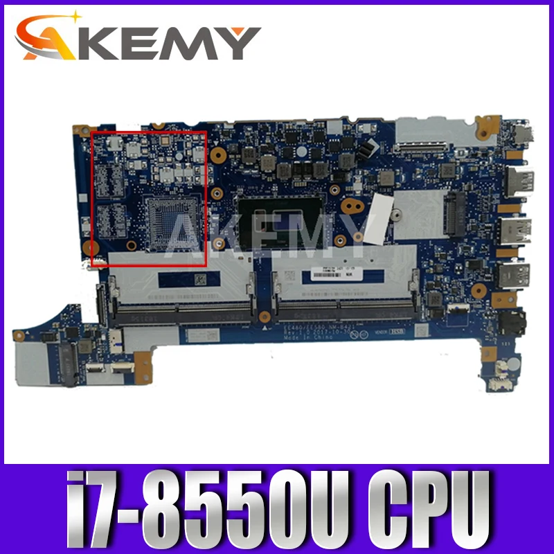 

NM-B421 EE480/EE580 Motherboard For Lenovo ThinkPad E580 Laptop Motherboard i7-8550U FRU 01LW940 Mainboard 100% test work
