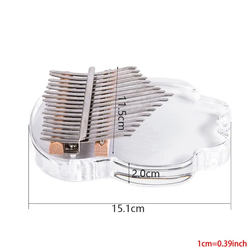 

Cute Cat Claw Shaped 17 Key Kalimba Acrylic Thumb Piano Transparent Keyboard