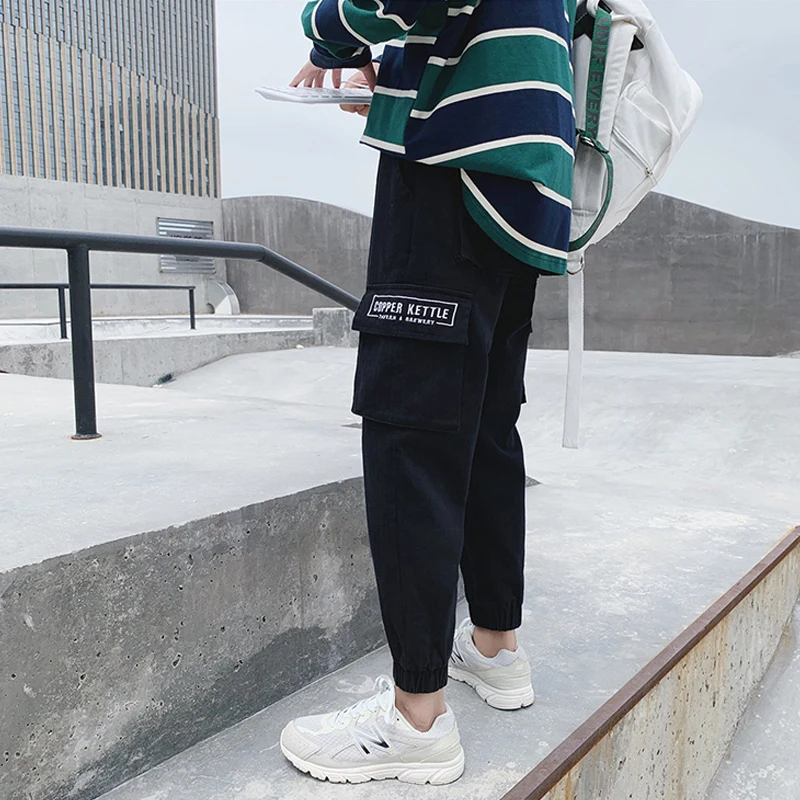 Мужские брюки рабочая одежда модные повседневные тонкие черные коричневые в