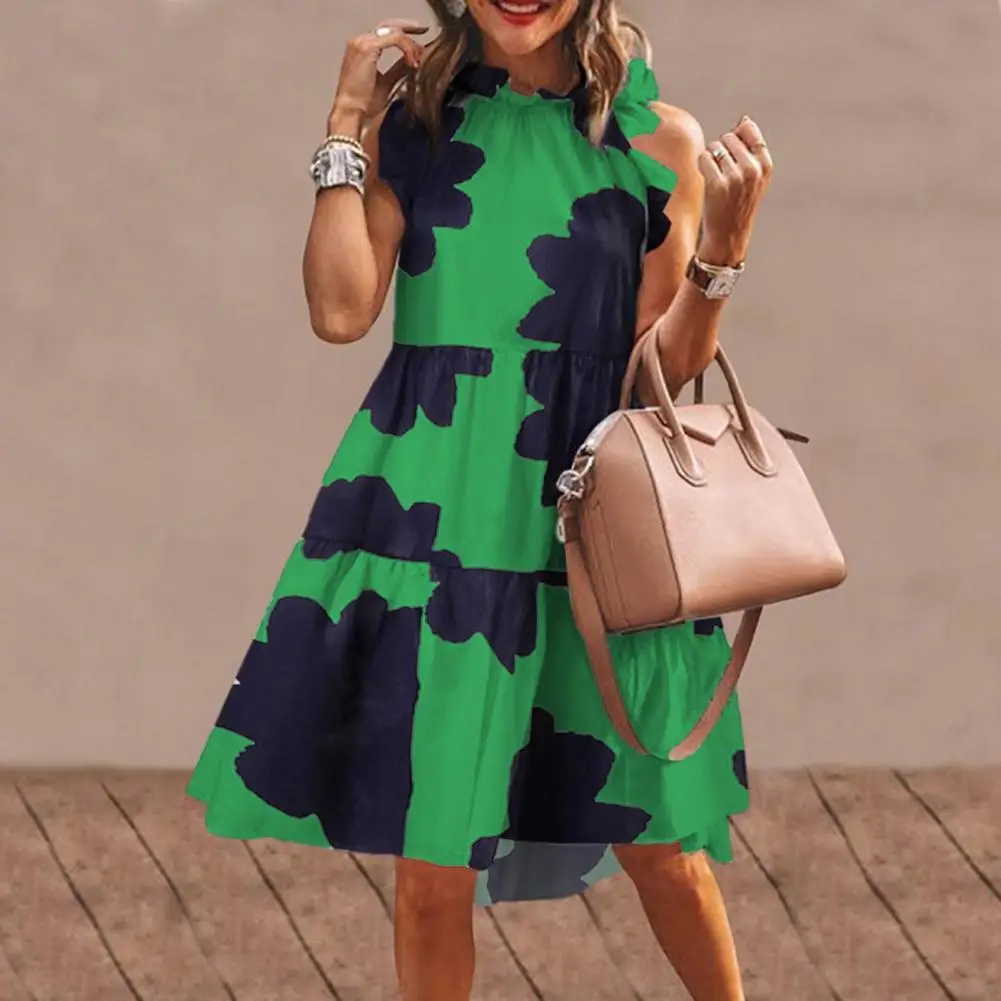 Женское платье миди Шик с принтом воротником в кукольном стиле для девочек