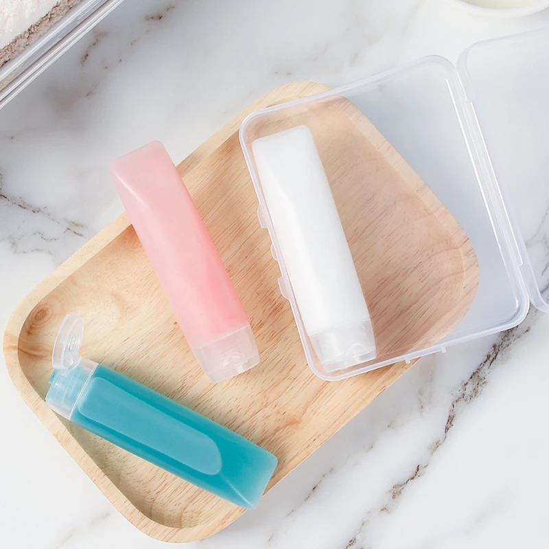 Набор дорожных флаконов с мягким тюбиком 3 шт. пустая баночка для косметики