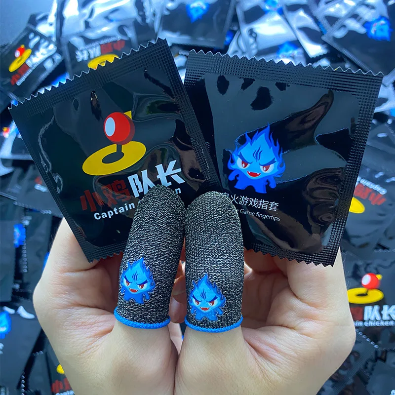 

2 Pcs Phone Games Sweat-Proof Finger Gloves Thumbs Finger Cover Anti-slip Cot Sleeve for PUBG Touch Screen Game Practical