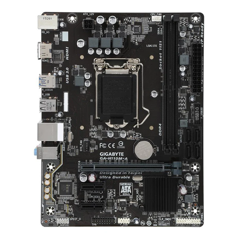 Placa-mãe de Mesa para Gigabyte Intel Ddr4 7th Gen Core Processadores Computador Placa-mãe Usado Ga-h110m-a Lga 1151 H110