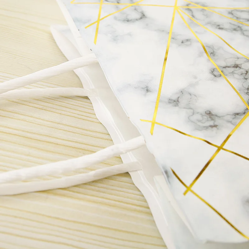 Мраморный узор свадебные подарочные пакеты с ручками винтажный крафт-бумажный