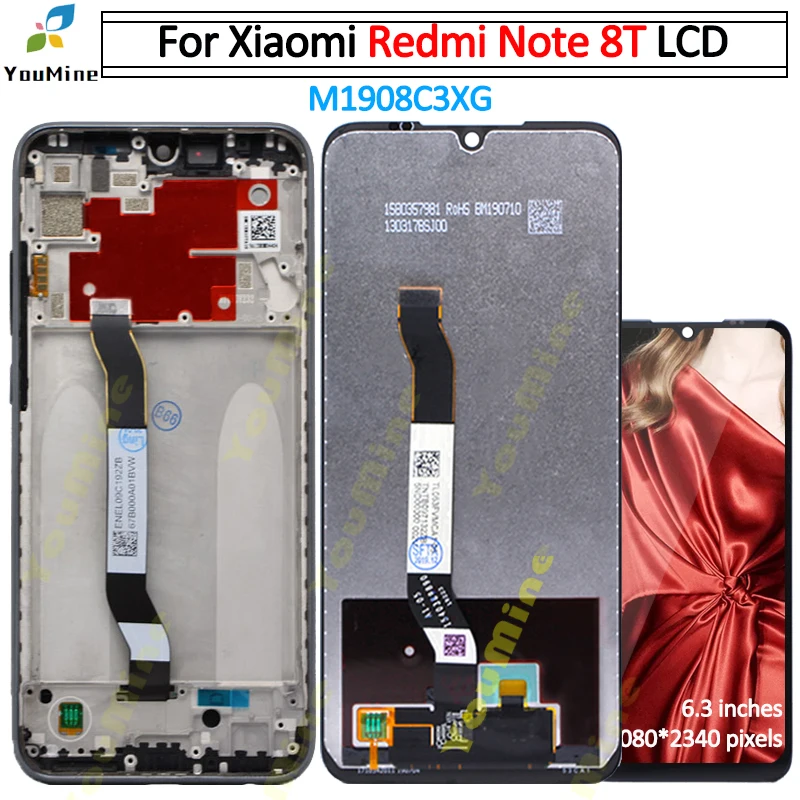 ЖК дисплей для Xiaomi Redmi note 8 T сенсорный экран с цифровым преобразователем M1908C3XG в
