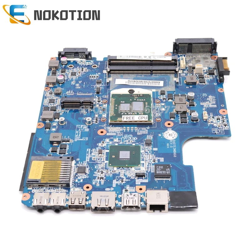 NOKOTION A000073700 Материнская плата ноутбука для TOSHIBA Satellite L640 L645 основная плата DA0TE2MB6G0 HM55 GMA HD DDR3 Бесплатный процессор
