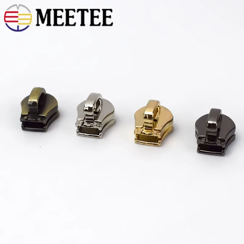 10 шт. Meetee # экологически чистые цинковые слайдеры на молнии без блокировки для