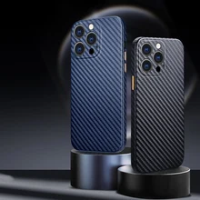 R-just Half-wrapped Carbon Fiber Phone Case For Iphone 13 12 11 Pro Max Ultra-thin Pure Cover For Iphone 13 12 Mini Case