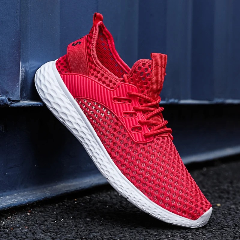 

Летняя сетчатая Мужская модная обувь 39-46 Нескользящая износостойкая легкая дышащая универсальная уличная спортивная мужская обувь