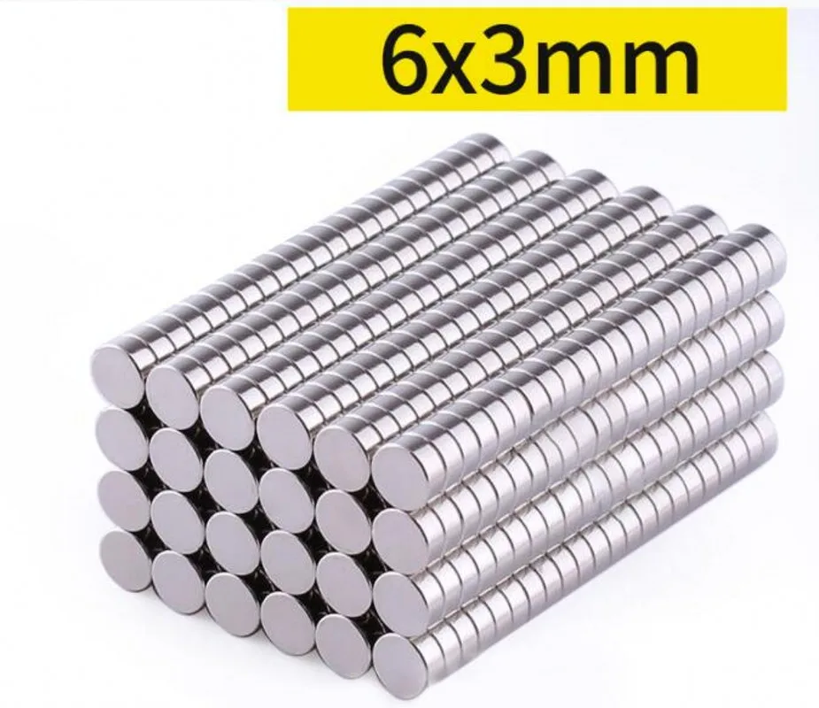 Круглый неодимовый магнит NdFeB N35 10 ~ 200 шт. 6x3 мм постоянный супермощные Дисковые