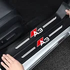 Украшение для автомобильной двери для Audi A3 A4 защита порога автомобиля 3D 4 шт. углеродное волокно Автомобильный интерьер устойчивый к царапинам
