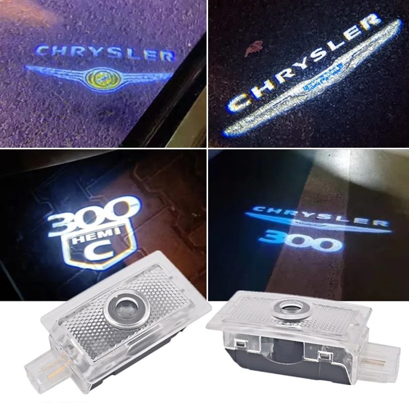 

LED Car Door Warning Lights For Chrysler 300 300c 200 200c Sebring Lancia Thema Laser Logo Projector Decorative lamp accessories