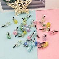 10pcs 3d cute bottle resin charms diy decoration flowers drink pendants for necklace keychains bracelet jewelry accessory craft