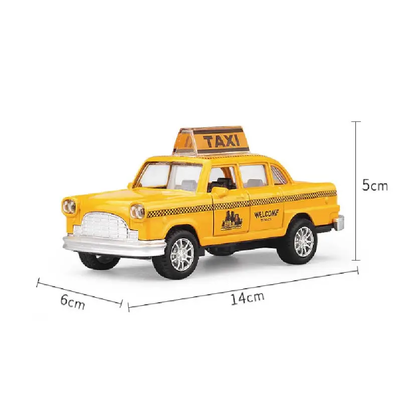 Игрушечные машинки из сплава Желтые классические такси звук и светильник музыка