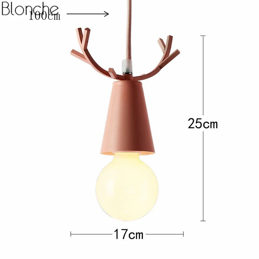 Скандинавский олень подвесной светильник s Рождественские рога Hanglamp E27 Led для