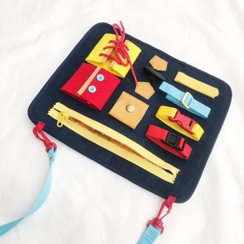 

Learn to Dress Bag Colorful Basic Life Skills Toys Early Learning Kits Kid Gi