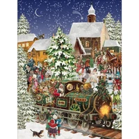 christmas train 5d diy diamond painting mosaic embroidery sale house full square round drill craft supplies home decor aa2281