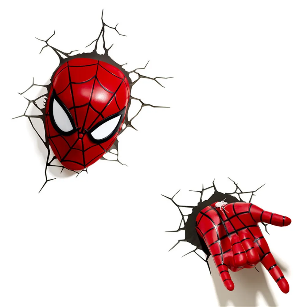 Прямая поставка Светодиодный настенный 3D светильник серии Marvel Мстители Железный