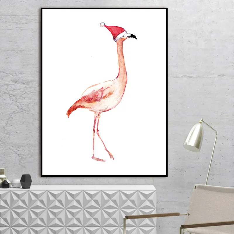 Conisi акварельный Фламинго Картина на холсте для стены скандинавские животные